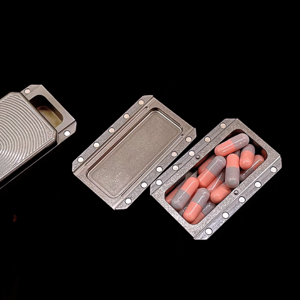 Titanium EDC Storage Box, Fidget Slider Case, Finger Push Decompression - Image 3