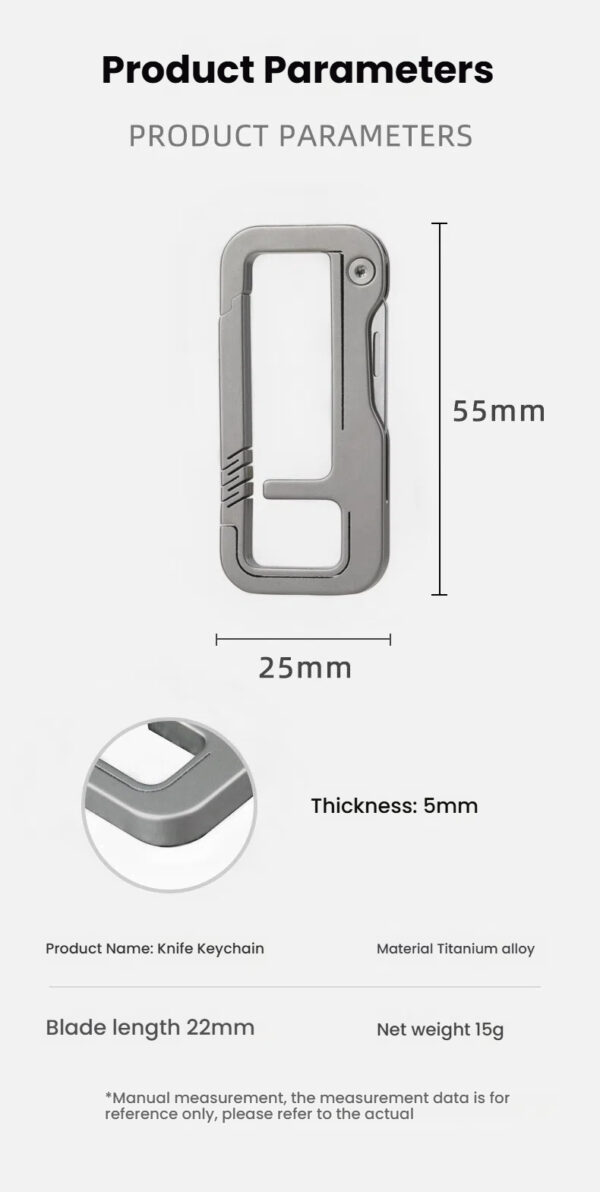 Artismech  OEM Outdoor Titanium Carabiner with Knife - Image 2